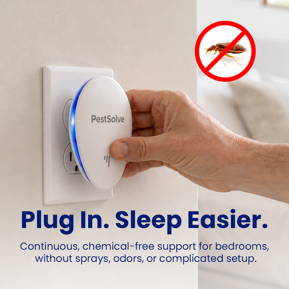PestSolve™ Indoor Ultrasonic Pest Repeller: Say Goodbye to Bed Bugs Forever.