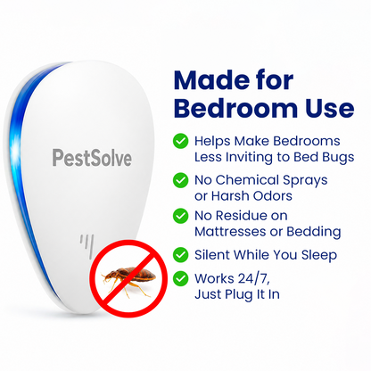 PestSolve™ Indoor Ultrasonic Pest Repeller: Say Goodbye to Bed Bugs Forever.