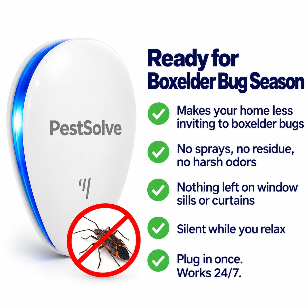 Ready for boxelder bug season: makes your home less inviting to boxelder bugs, silent, works 24/7