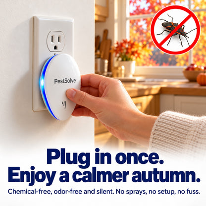 Plug in PestSolve once and enjoy a calmer autumn: chemical-free, odor-free and silent