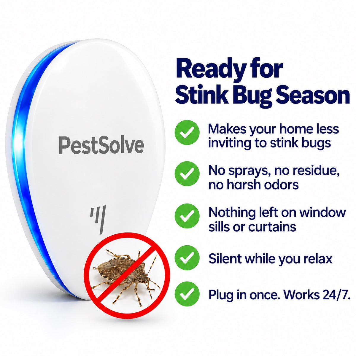 Ready for stink bug season: makes your home less inviting to stink bugs, silent, works 24/7