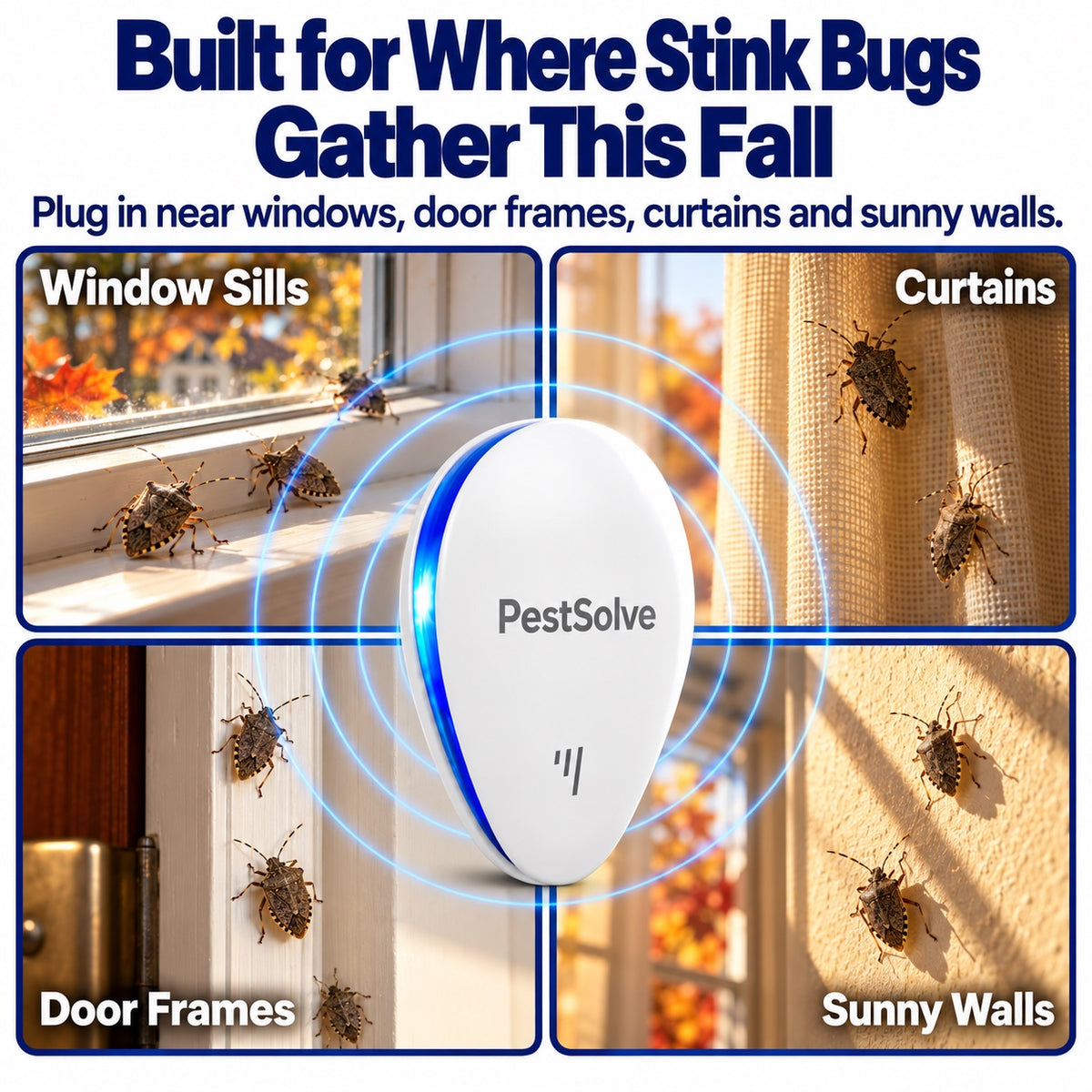Built for where stink bugs gather this fall: window sills, curtains, door frames and sunny walls